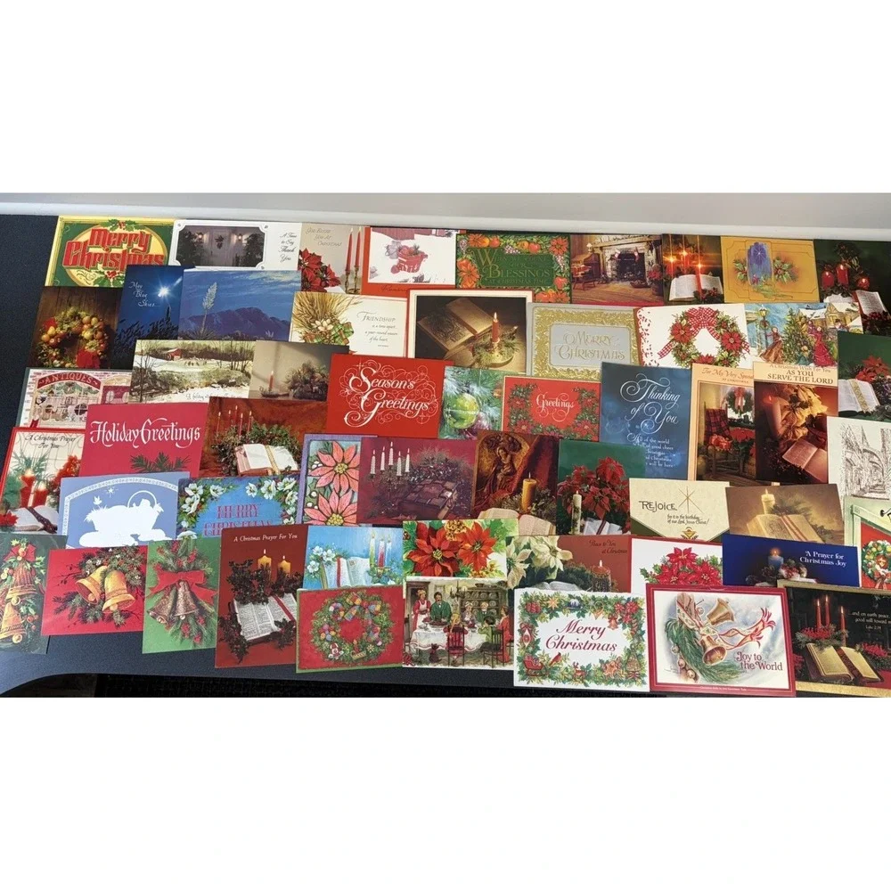 Vintage Christmas Cards Fronts ONLY Traditional Scrapbooking Decoupage Lot 50+